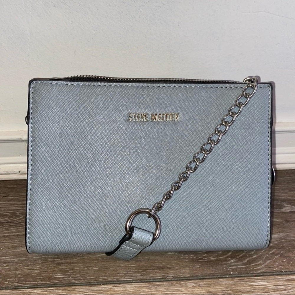 Silver Chain light blue Crossbody Bag